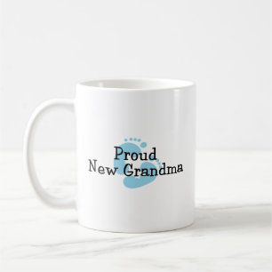 Trotse Nieuwe Oma Baby Jongen Voetafdrukken Koffiemok