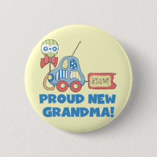 Trotse nieuwe oma-het is een jongen Tshirts en ges Ronde Button 5,7 Cm