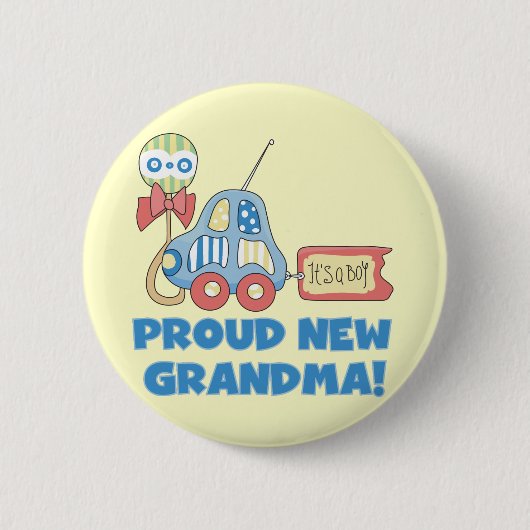 Trotse nieuwe oma-het is een jongen Tshirts en ges Ronde Button 5,7 Cm (Voorkant)