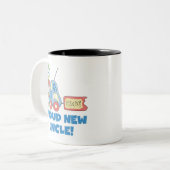 Trotse nieuwe oom Het is een jongen Tshirts en ges Tweekleurige Koffiemok (Voorkant links)