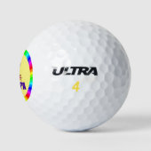 Trotse nieuwe opa, kleurrijk feestelijk ontwerp golfballen (Logo)