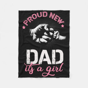 Trotse Nieuwe Papa Het Is Een Meisje Bevorderd Tot Fleece Deken