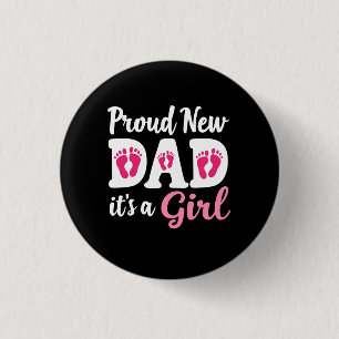 Trotse nieuwe papa Het is een meisje Geslacht onth Ronde Button 3,2 Cm