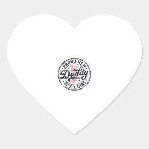 Trotse Nieuwe Papa Het is een Meisje Vintage Baby Hart Sticker