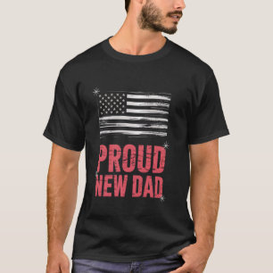 Trotse nieuwe papa meisje Baby USA Vlag T-shirt