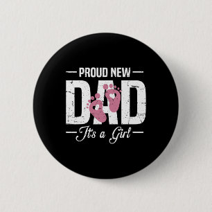 Trotse nieuwe papa Vader Het is om 1e keer vader t Ronde Button 5,7 Cm