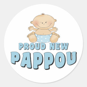 TROTSE NIEUWE Pappou Boy Ronde Sticker