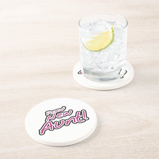 Trotse nieuwe tante Tshirts en geschenken Zandsteen Onderzetter (Zijkant)