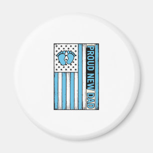 Trotse Nieuwe Vader Baby Voeten Vlag Vector Ontwer Magneet