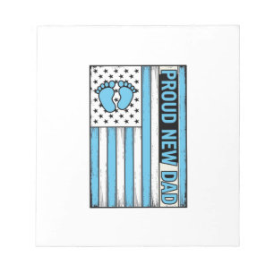 Trotse Nieuwe Vader Baby Voeten Vlag Vector Ontwer Notitieblok