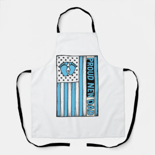 Trotse Nieuwe Vader Baby Voeten Vlag Vector Ontwer Schort