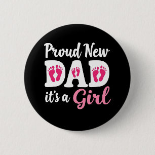 Trotse nieuwe vader Het is een meisje Geslacht bek Ronde Button 5,7 Cm