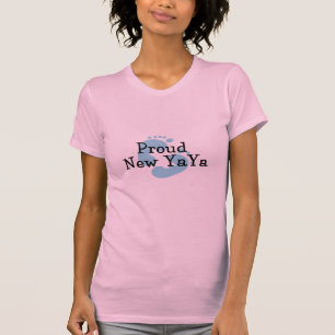 Trotse nieuwe Yaya babyjongen voetafdrukken T-shirt