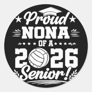 Trotse Nona van een afgestudeerde senior volleybal Ronde Sticker