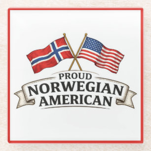 Trotse Noorse Amerikaanse Glas Placemat Glazen Onderzetter