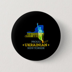 Trotse Oekraïense New Yorker - New York Kaart En O Ronde Button 5,7 Cm