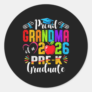 Trotse oma van afgestudeerde kleuter 2026 moederda ronde sticker