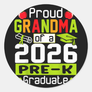 Trotse oma van afgestudeerde pre-k 2026 moedersdag ronde sticker