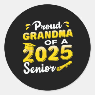 Trotse oma van een 2025 senior Afstuderen Ronde Sticker