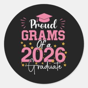 Trotse oma van een 2026 Afstuderen Afstuderen Coll Ronde Sticker
