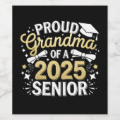 Trotse oma van een Afstuderen Afstuderen Golden 20 Wijn Etiket (Enkel label)