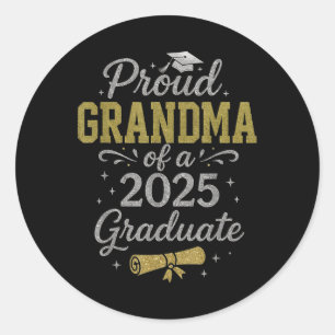 Trotse oma van een Afstuderen senior Afstuderen 20 Ronde Sticker