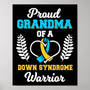Trotse oma van een Down-syndroom krijger lint Tr Poster