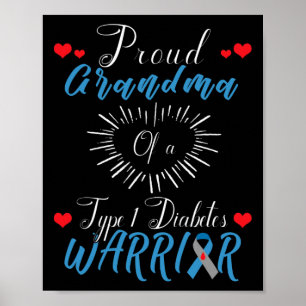 Trotse oma van een Type 1 Diabetes strijder bewust Poster