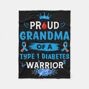 Trotse oma van een Type 1 Diabetes strijder Td1 Di Fleece Deken