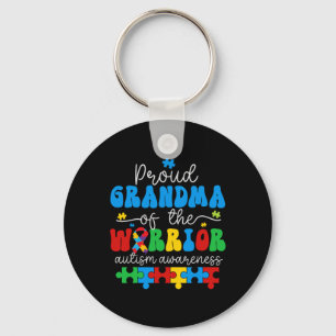 Trotse oma van een Warrior Autism Awareness Puzzel Sleutelhanger