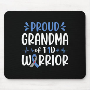 Trotse oma van T1D Warrior Diabetes Awareness BL Muismat