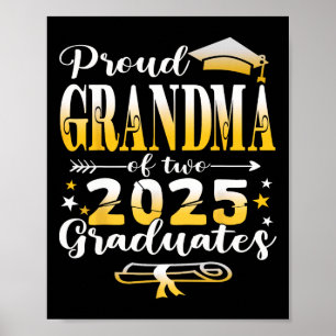 Trotse oma van twee 2025 afgestudeerden tweeling a poster