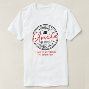 Trotse oom van de afstuderen familie matching t-shirt