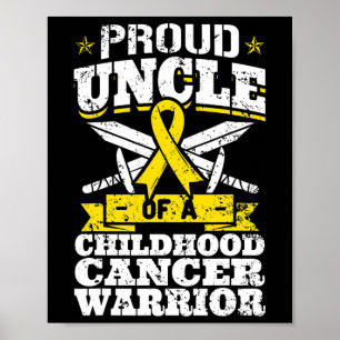 Trotse oom van een kindertijd kanker Warrior Aware Poster