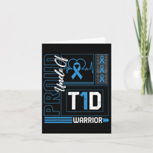 Trotse oom van T1D Warrior Ribbon Diabetes Awarene Kaart