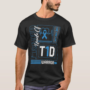 Trotse oom van T1D Warrior Ribbon Diabetes Awarene T-shirt