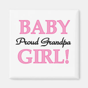 Trotse opa baby meisje T-shirts en geschenken Magneet
