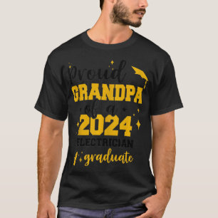 Trotse opa van 2024 elektricien Afstuderen senior T-shirt