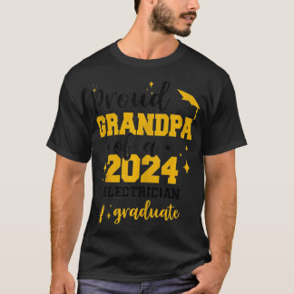Trotse opa van 2024 elektricien Afstuderen senior T-shirt