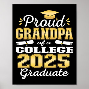 Trotse opa van 2025 College Afstuderen familie 24 Poster