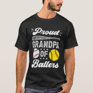 Trotse opa van ballers honkbal softbal opa t-shirt