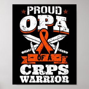 Trotse opa van een CRPS-krijger RSD-bewustzijnslin Poster