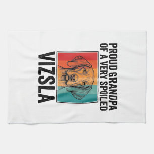 Trotse Opa Vizsla Vintage Hond Liefhebber Design_1 Theedoek