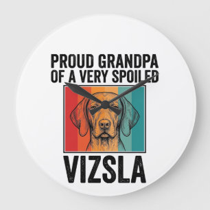 Trotse Opa Vizsla Vintage Hondenliefhebber Design_ Grote Klok