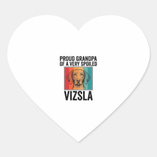 Trotse Opa Vizsla Vintage Hondenliefhebber Design_ Hart Sticker