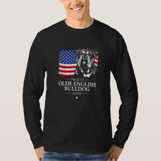 Trotse Oude Engelse Bulldog Moeder Amerikaanse Vla T-shirt