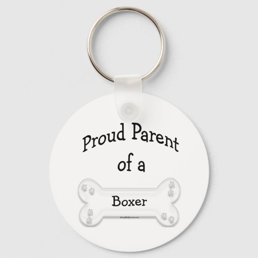 Trotse Ouder van Boxer Sleutelhanger (Voorkant)