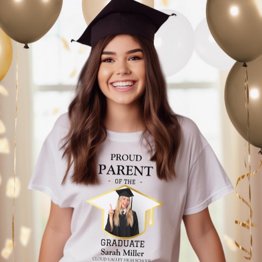 Trotse ouder van de Afstuderen & aangepaste foto & T-shirt