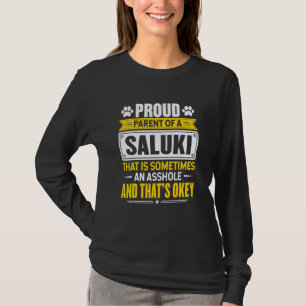 Trotse Ouder Van Een Saluki Hond Eigenaar Moeder V T-shirt
