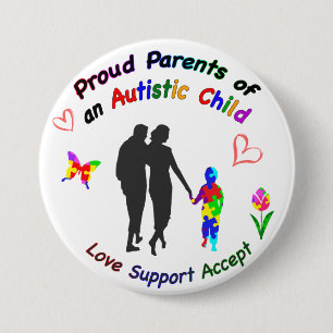 Trotse Ouders van Autistische Kinderen Ronde Button 7,6 Cm